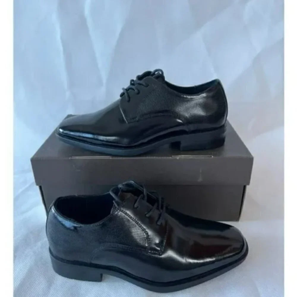Florsheim Perito Plain Toe Derby Dress Shoes Big Kids 7 M Black Patent Leather